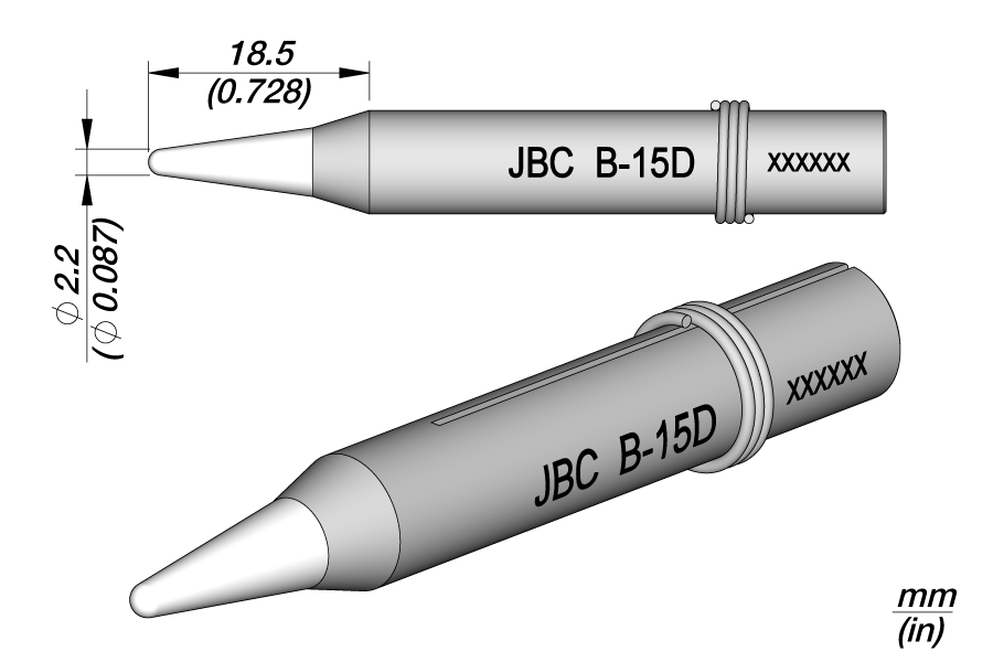 0300400 - B-15D Long life soldering Tip