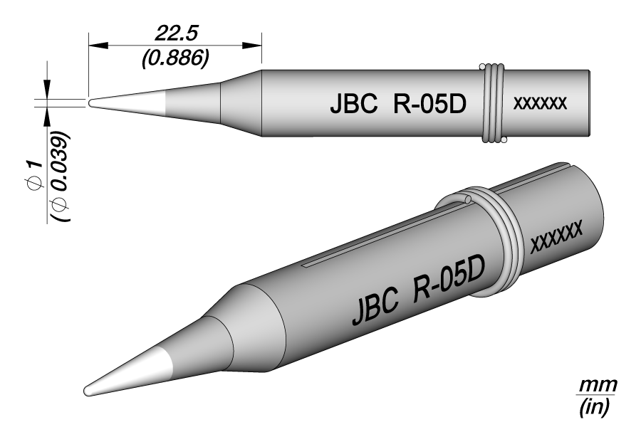 0390401 - R-05D Long life soldering Tip