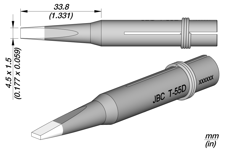 0650507 - T-55D Long life soldering Tip