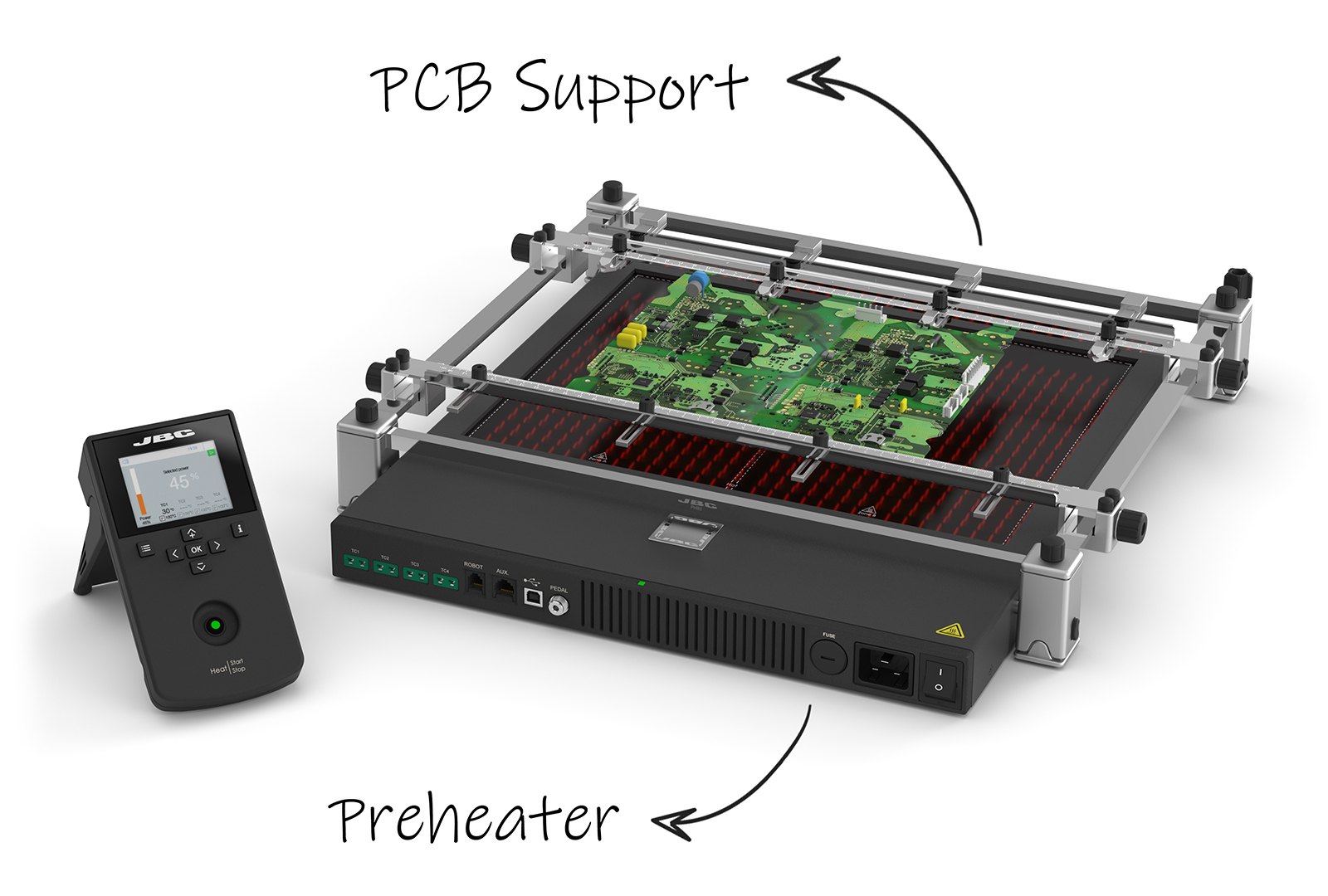 PHBEK - Preheater Set for PCBs up to 36 x 28 cm / 14 x 11